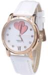 Timestar Fehér szíjas, női karóra, szívekkel, stasszokkal. 134-1oc