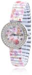 Timestar Virágokkal díszített, női karóra, rugós szíjjal 489oc