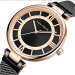 MINI FOCUS Milánói szíjas női karóra Római számokkal. Fekete MF0234L