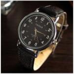 Yazole 281 férfi karóra, fekete számlappal, fekete szíjjal. 169oc