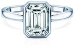 SAVICKI Inel de logodnă Pure: aur alb, diamant de laborator, tăietură smarald - savicki - 14 553,00 RON
