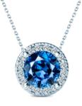SAVICKI Colier aur alb 585 diamant albastru de laborator 0.5 ct 45 cm