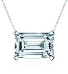 SAVICKI Colier aur alb 585 diamant alb de laborator 0.5 ct tăietură smarald 48 cm