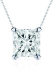 SAVICKI Colier aur alb 585 diamant alb de laborator 0.5 ct tăietură princess 48 cm