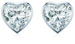 SAVICKI Cercei Pure: aur alb, diamant de laborator în tăietura inimă