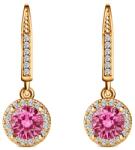 SAVICKI Cercei This is Love: aur galben, diamante roz de laborator, diamante de laborator