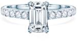 SAVICKI Inel de logodnă Share Your Love: aur alb, diamant de laborator, tăietură smarald - savicki - 8 793,00 RON