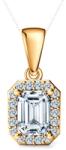 SAVICKI Pandantiv This is Love: aur galben, diamante de laborator taietura smarald