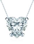 SAVICKI Colier aur alb 585 diamant alb de laborator 0.5 ct tăietură inimă 48 cm