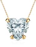 SAVICKI Colier aur 585 diamant alb de laborator 0.5 ct tăietură inimă 48 cm
