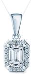 SAVICKI Pandantiv This is Love: aur alb, diamante de laborator taietura smarald