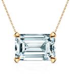 SAVICKI Colier aur 585 diamant alb de laborator 0.5 ct tăietură smarald 48 cm