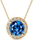 SAVICKI Colier aur 585 diamant albastru de laborator 0.5 ct 45 cm