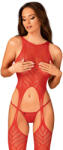 Obsessive N122 intim résznél nyitott testharisnya (piros) - lunaluna