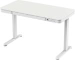  AKCIÓ! Elektromosan állítható magasságú Okosasztal, 72-122 cm, 4 memóriás, fiókos, USB-A, USB-C, FEHÉR színben
