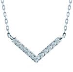 SAVICKI Колие от бяло злато 585, бели лабораторни диаманти, 0, 15К, 42 см - savicki - 1 034,63 лв