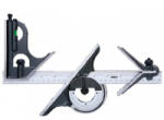 INSIZE Set echer combinat 4 piese INSIZE, rigla 300 mm, echer 45 90 , raportor 0-180 , cap centrare (2278-180) Vinclu