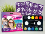 TYTOO Face Paint Starter Kit, arcfesték szett sablonokkal (VZM-KQPXX1800406) - officetrade