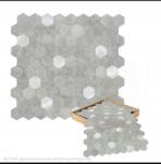  Hatszögletű öntapadós csempe 10 db világosszürke ezüst Mofit (4251345963437)