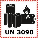 ADR Akkumulátor jelölés - UN3090 öntapadó matrica, 100x100mm - Csomag (50 db)