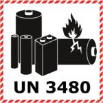 ADR Akkumulátor jelölés - UN3480 öntapadó matrica, 100x100mm - Csomag (50 db)