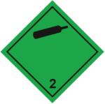 ADR 2.2 Nem Gyúlékony, Nem Mérgező Gázok Bárca, öntapadós, 100x100mm - Csomag (50 db)