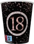  Happy Birthday 18 Rose Gold papír pohár 8 db-os 250 ml (PKK760548) - sandori