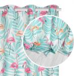 Prestiqua Flamingó Függöny 140x210 Levelek Kerekek Átvezetők (Flamingove)
