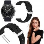 Polax 22mm óraszíj, fekete, szilikon, a legtöbb okosórához (AKCG4-2)