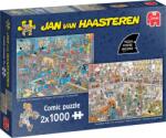 Jumbo - Puzzle Jan van Haasteren: 2x1000 Proiect de renovare și magazin de bricolaj - 1 000 piese Puzzle