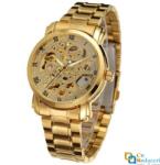 Forsining Ceas barbatesc Winner Gold Schelet automatic, curea din otel inoxidabil, stil Fashion + cutie cadou (WRG8046704670) Ceas