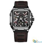 Forsining Ceas barbatesc Forsining, Skeleton, mecanism automatic-mecanic, curea din piele maro-neagra, Fashion (FSG828852945294) Ceas