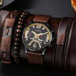 Geneva Set cadou cu ceas barbatesc Geneva JHEN17-SNL-SL01 si trei bratari elegante Ceas