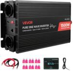 VEVOR Invertor VEVOR 1500W 12V DC la 230V AC Reine Sinus cu Telecomanda si Porturi USBType-C (TP-1500W)