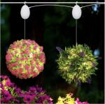  Lógó Művirág Gömbök, világító LED, kerti lámpák, 2db, távirányító (11221)