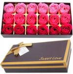 EdiBazzar Szappanrózsa ajándékkészlet, 18db, rózsaszín, 3.8cm átmérő (Bukiet róż mydlanych 18szt różowe kwiatki)