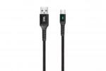 Well Cablu de date si incarcare USB Type C 1m Well indicator incarcare 3A negru (CABLE-USB/USBC-1BK04-WL) - pretexpert