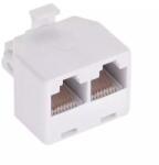  Adaptor RJ45 8p8c tata la 2x mama RJ45 alb (TEL0023-2)