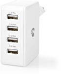 Nedis Alimentator incarcator 220V - USB 24W 2x2.4A 2x1A alb NEDIS (WCHAU481AWT) - pretexpert