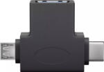Goobay Adaptor USB 3.0 A mama la micro USB tata +USB Type C tata negru Goobay (55554) - pretexpert