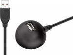 Goobay Cablu USB 2.0 de extensie de mare viteza cu suport 1.5m negru Goobay (68913) - pretexpert