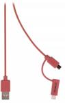 Valueline Cablu alimentare si sincronizare rosu USB 2.0 A tata - micro B tata cu adaptor lightning 1m cupru Valueline (VLMP39400R1.00) - pretexpert