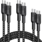 Choetech Set cabluri USB type C - USB type C 100W 3buc 1.2m +2x 2m negru Choetech MIX00108 Choetech (MIX00108) - pretexpert