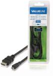 Valueline Cablu micro HDMI - HDMI tata-tata High Speed Ethernet 1m VALUELINE (VLVB34700B10) - pretexpert