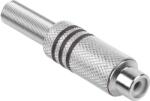  Mufa RCA mama metal nichel inel negru 1buc (GNI0071A)