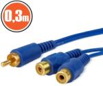  Cablu adaptor RCA la 2x RCA mama 0.3m (20197)