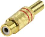 Valueline Mufa RCA mama protectie aurit metal inel rosu Valueline (CC-108R) - pretexpert