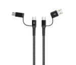 Well Cablu de date si incarcare 4in1 1m 3A Well negru (CABLE-USBC/USBC/U-1GY02-WL)