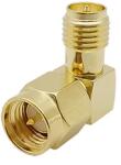  Adaptor antena wifi RF coaxial SMA tata la RP-SMA mama la 90 grade 50ohm de inalta calitate cupru placat cu aur (SMAM-RPSMAF-90)