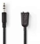 Nedis Cablu Audio Stereo Jack 3.5 mm tata - 2x 3.5 mm mama 0.2m Nedis (CAGP22100BK02) - pretexpert